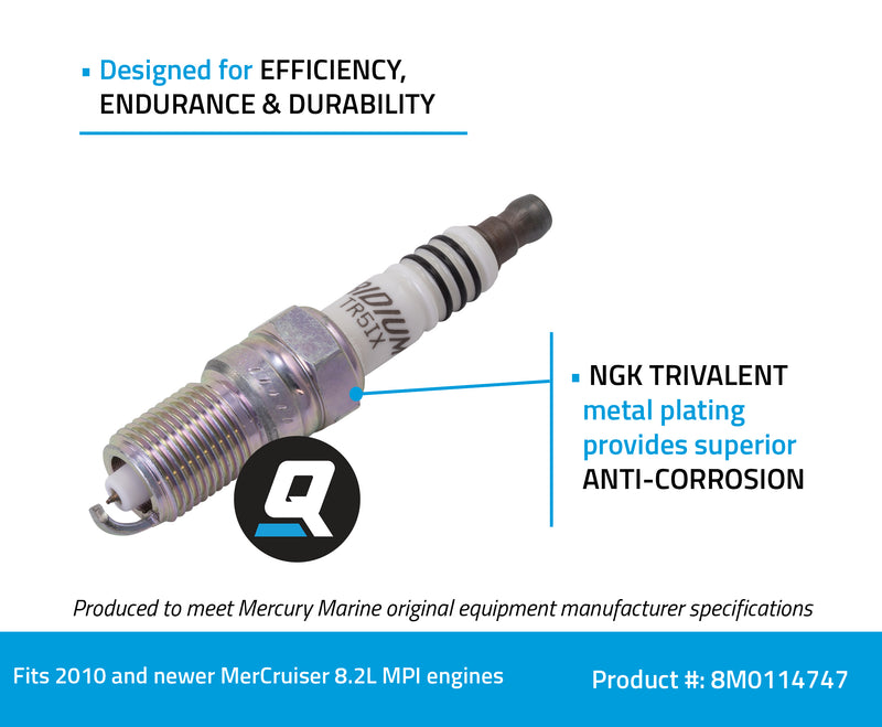 Quicksilver 8M0114747 NGK BPR6ES Standard Spark Plug - Pack of 4 - 8M0114747