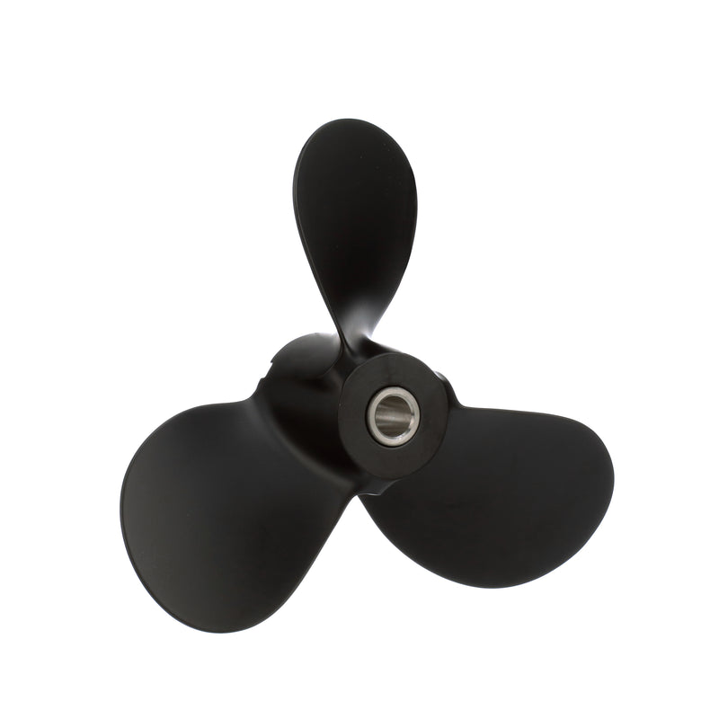 Quicksilver QA3152R Black Diamond 3-Blade Aluminum Propeller - 9.25" diameter x 11" pitch, Right Hand Rotation, 7.5 HP - 28 HP Various Makes/Models w/Pin Drive, Black Finish - QA3152R