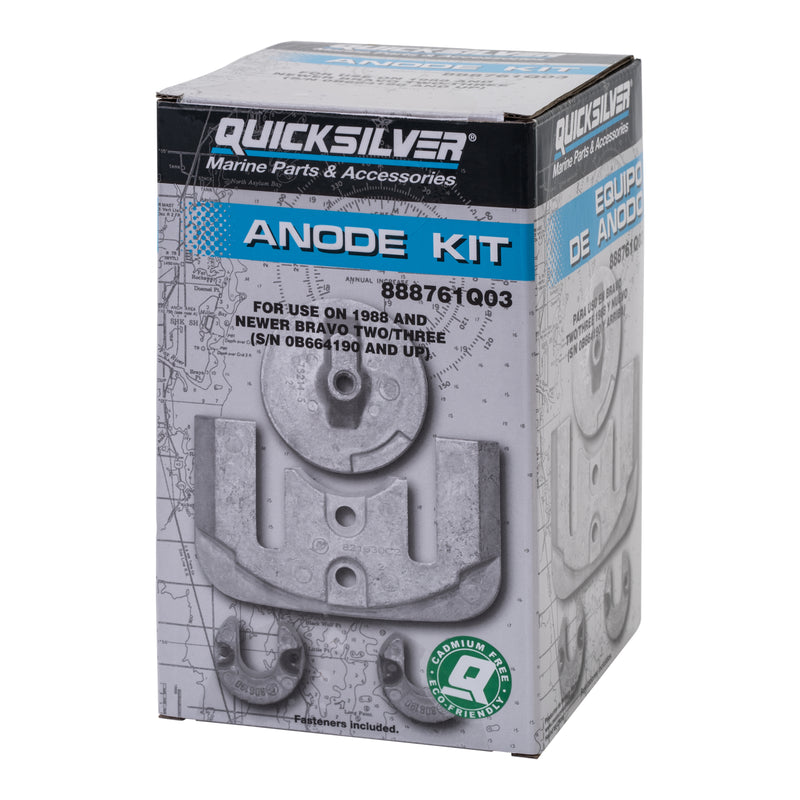 Quicksilver 888761Q03 Aluminum Anode Kit - MerCruiser Bravo II and III Drives - 888761Q03