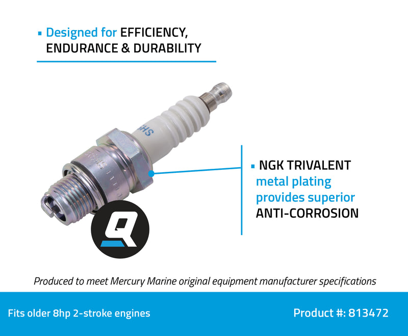 Quicksilver 813472 NGK BR6HS Standard Spark Plug, 1-Pack - 813472