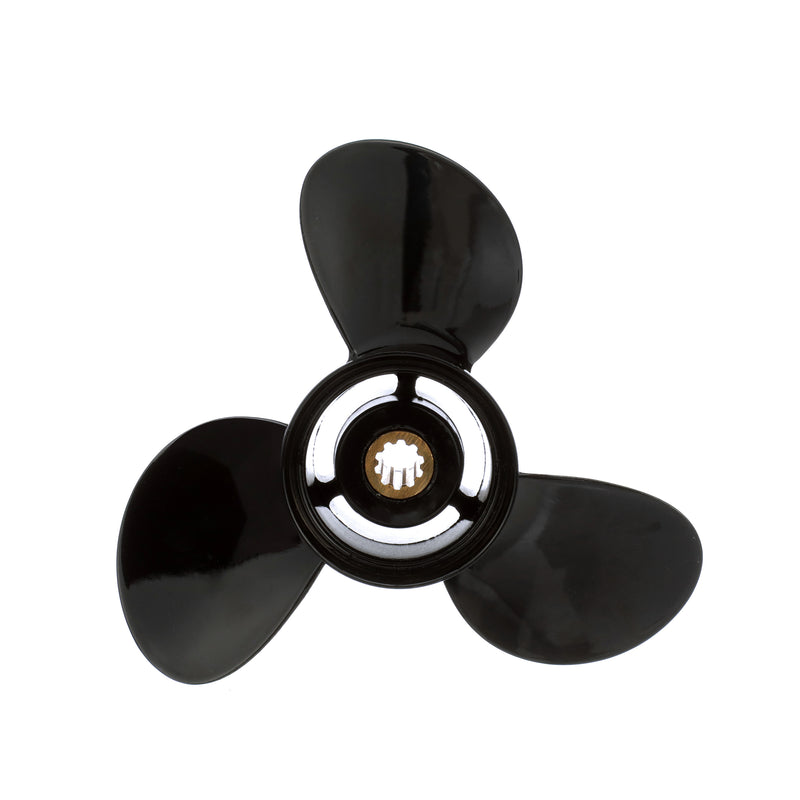 Quicksilver QA2192R Black Diamond 3-Blade Aluminum Propeller - 9.75" diameter x 9.5" pitch, Right Hand Rotation, 25 HP - 30 HP Mercury FourStroke (2006 & Newer), Black Finish - QA2192R