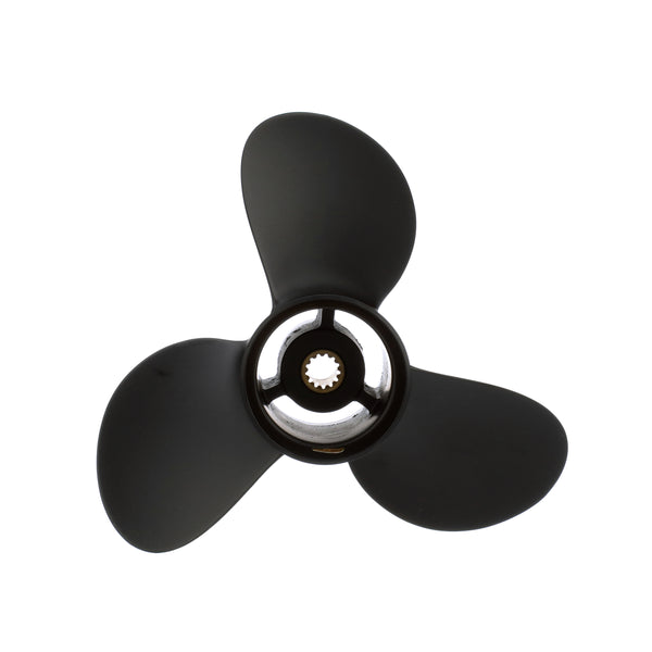 Quicksilver QA3170R Black Diamond 3-Blade Aluminum Propeller - 9.25" diameter x 11" pitch, Right Hand Rotation, 8 HP - 15 HP Evinrude/Johnson w/13-tooth Spline, Black Finish - QA3170R