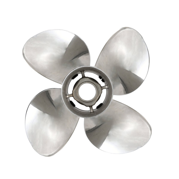 Quicksilver 8M0055560 Q4 13.5" diameter X 15" pitch, 4-Blade Stainless Steel Propeller, Right Hand Rotation, 60 CT, 125 HP - 8M0055560