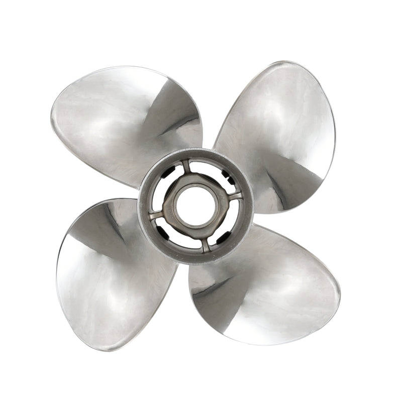 Quicksilver 8M0055562 Q4 12.7" diameter X 19" pitch, 4-Blade Stainless Steel Propeller, Right Hand Rotation, 60 CT, 125 HP - 8M0055562