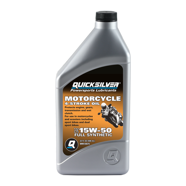 Quicksilver 15W-50 Full Synthetic Motorcycle Oil - 1 Quart - 8M0128375