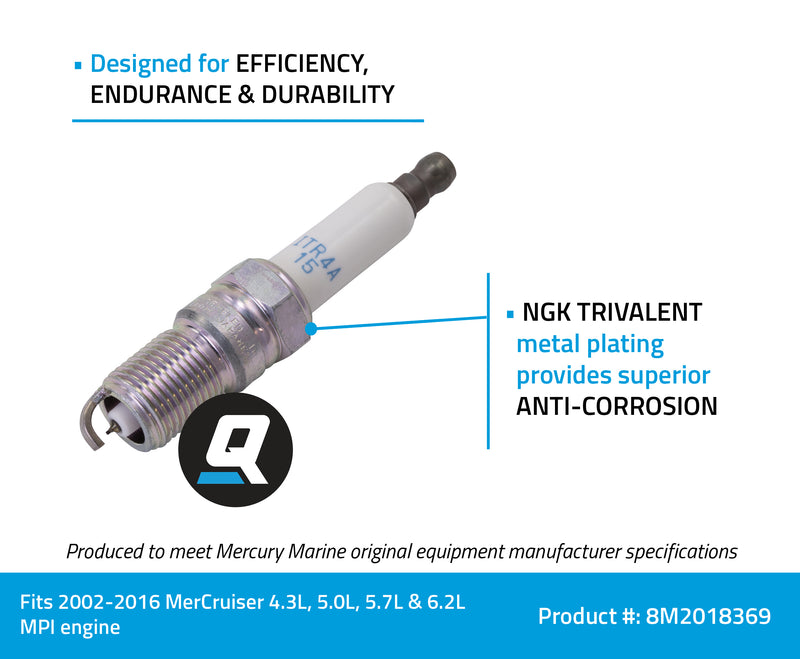 Quicksilver 8M2018369 NGK ITR4A-15 Laser Iridium Spark Plug, 1-Pack - 8M2018369