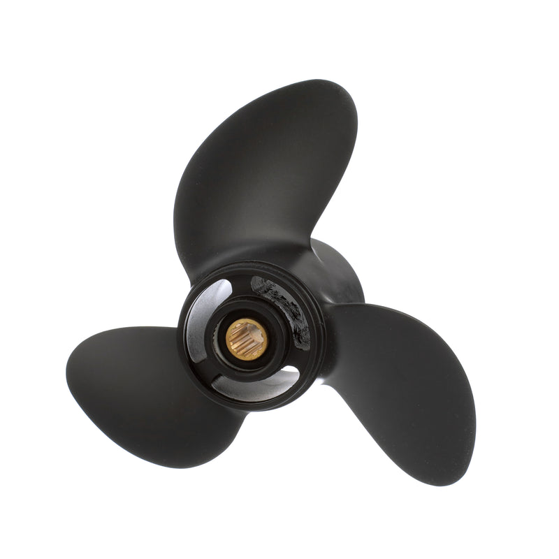 Quicksilver QA3182R Black Diamond 3-Blade Aluminum Propeller - 7.8" diameter x 7" pitch, Right Hand Rotation, 4 HP - 6 HP Mercury, Black Finish - QA3182R