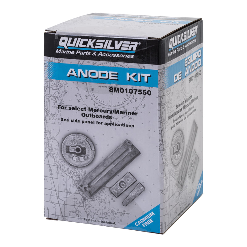 Quicksilver 8M0107550 Aluminum Anode Kit - Mercury Verado and Optimax Outboards - 8M0107550