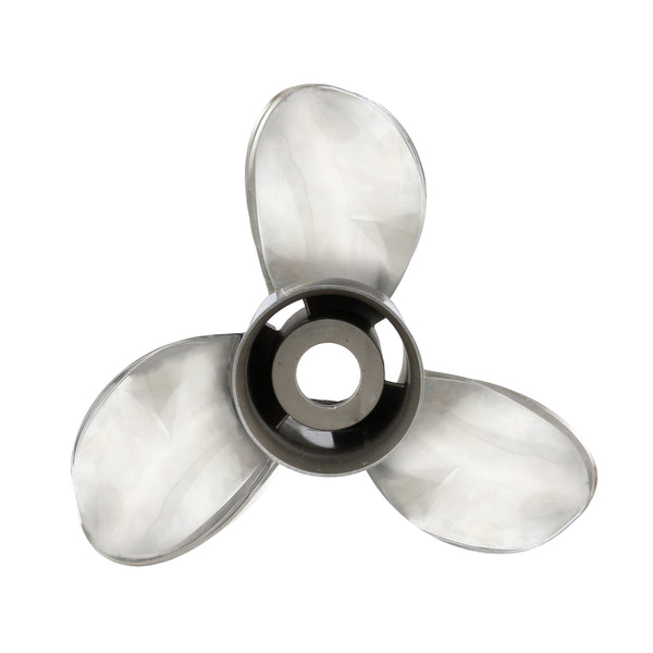 Quicksilver QS5114X Silverado 13.375" diameter X 14" pitch, 3-Blade Stainless Steel Propeller, Right Hand Rotation, 40 CT, 125 HP - QS5114X