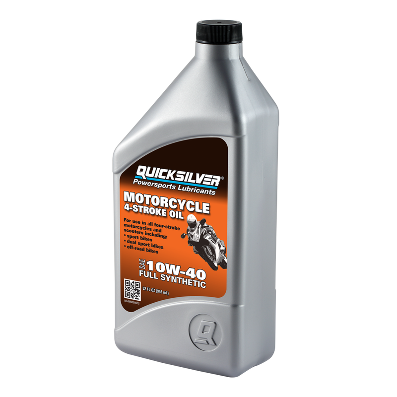Quicksilver 10W-40 Full Synthetic Motorcycle Oil – 1 Quart - 8M0058915