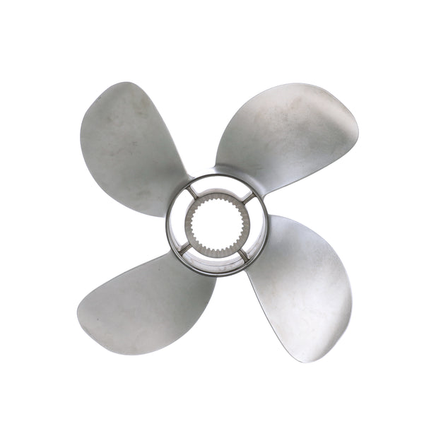 Quicksilver 8M0123404 Bravo Three 15.9" diameter X 21" pitch, 4-Blade Stainless Steel Propeller, Left Hand Rotation, Matte Finish - 8M0123404