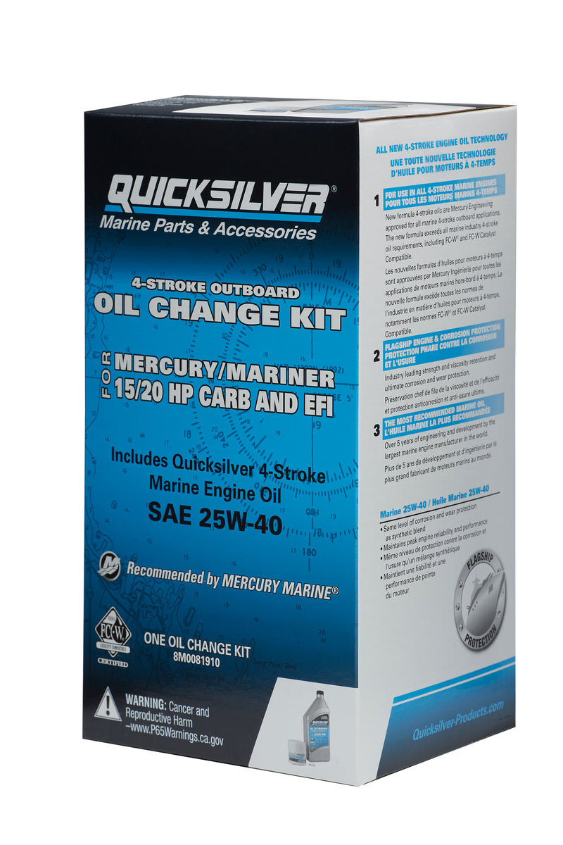 Quicksilver 8M0081910 Oil Change Kit - 15-20 HP Engines - 8M0081910