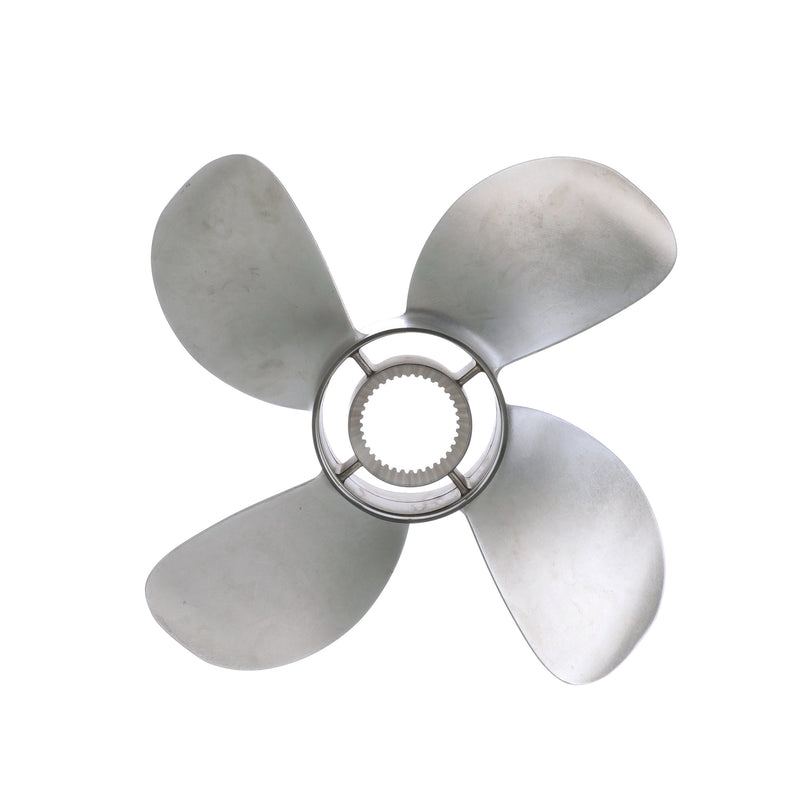 Quicksilver 8M0123408 Bravo Three 15.5" diameter X 24" pitch, 4-Blade Stainless Steel Propeller, Left Hand Rotation, Matte Finish - 8M0123408