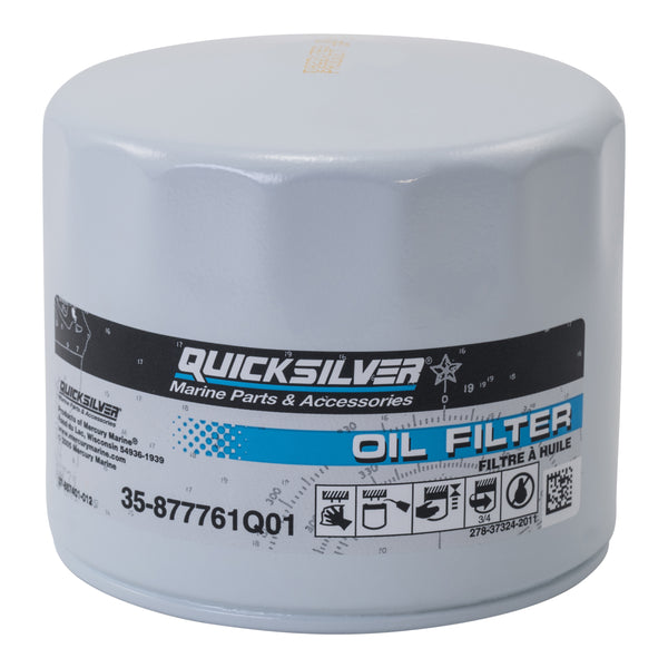 Quicksilver 877761Q01 Oil Filter - Mercury and Mariner 75 HP through 115 HP Outboards and 150 HP EFI 4-Stroke Outboards - 877761Q01