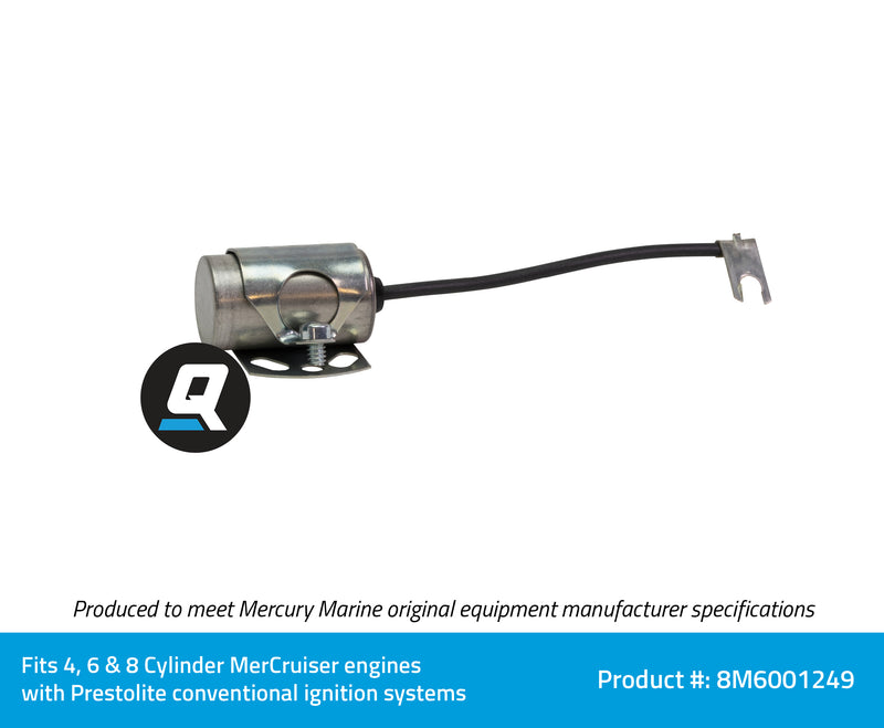 Quicksilver 8M6001249 Condenser - MerCruiser Engines with Prestolite Conventional Ignition Systems - 8M6001249