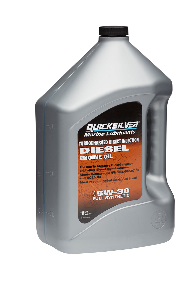 Quicksilver 5W-30 Full Synthetic TDI Diesel Engine Oil - 4 Liter - 8M0069602