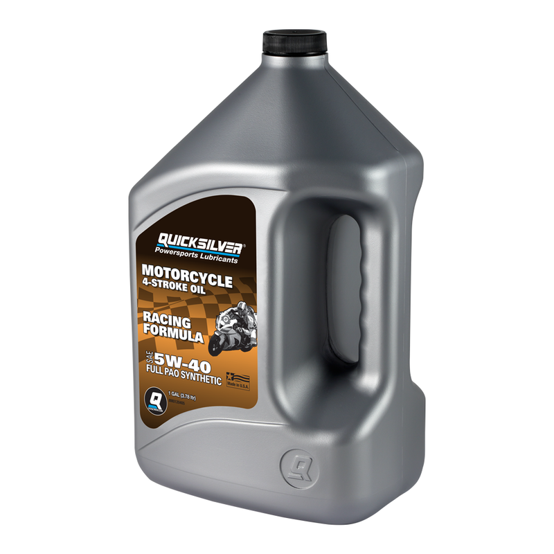 Quicksilver 5W-40 Full Synthetic Motorcycle Race Oil – 1 Gallon - 8M0120404