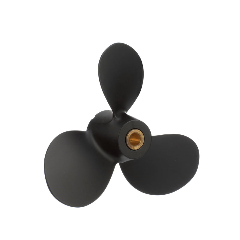 Quicksilver QA3178R Black Diamond 3-Blade Aluminum Propeller - 8.25" diameter x 8" pitch, Right Hand Rotation, 8 HP - 14 HP Various Makes/Models w/Pin Drive, Black Finish - QA3178R