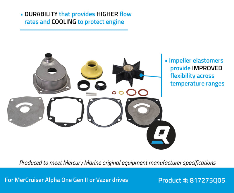 Quicksilver 817275Q05 Upper Water Pump Repair Kit - MerCruiser Alpha One Gen II Drives and Vazer Drives - 817275Q05