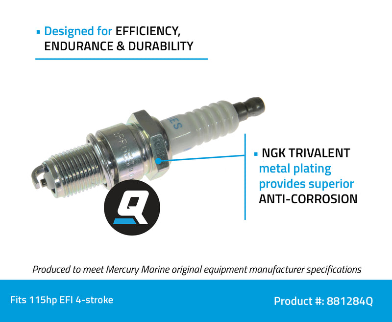 Quicksilver 881284Q NGK LFR6A-11 V-Power Spark Plug, 1-Pack - 881284Q