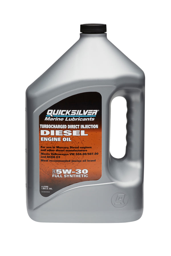 Quicksilver 5W-30 Full Synthetic TDI Diesel Engine Oil - 4 Liter - 8M0069602