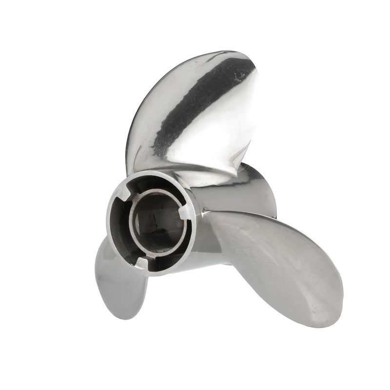 Quicksilver QS5114X Silverado 13.375" diameter X 14" pitch, 3-Blade Stainless Steel Propeller, Right Hand Rotation, 40 CT, 125 HP - QS5114X