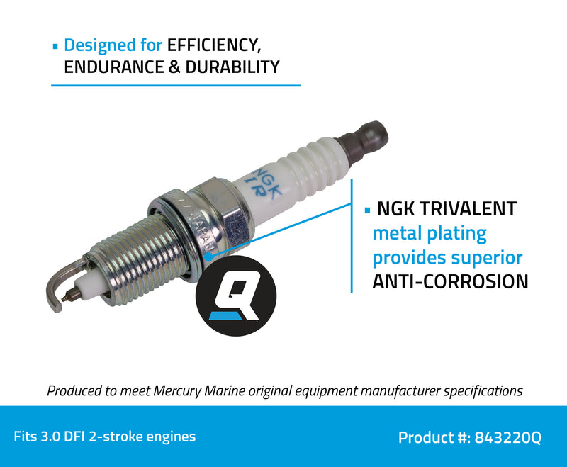 Quicksilver 843220Q NGK IZFR6J Laser Iridium Spark Plug, 1-Pack - 843220Q