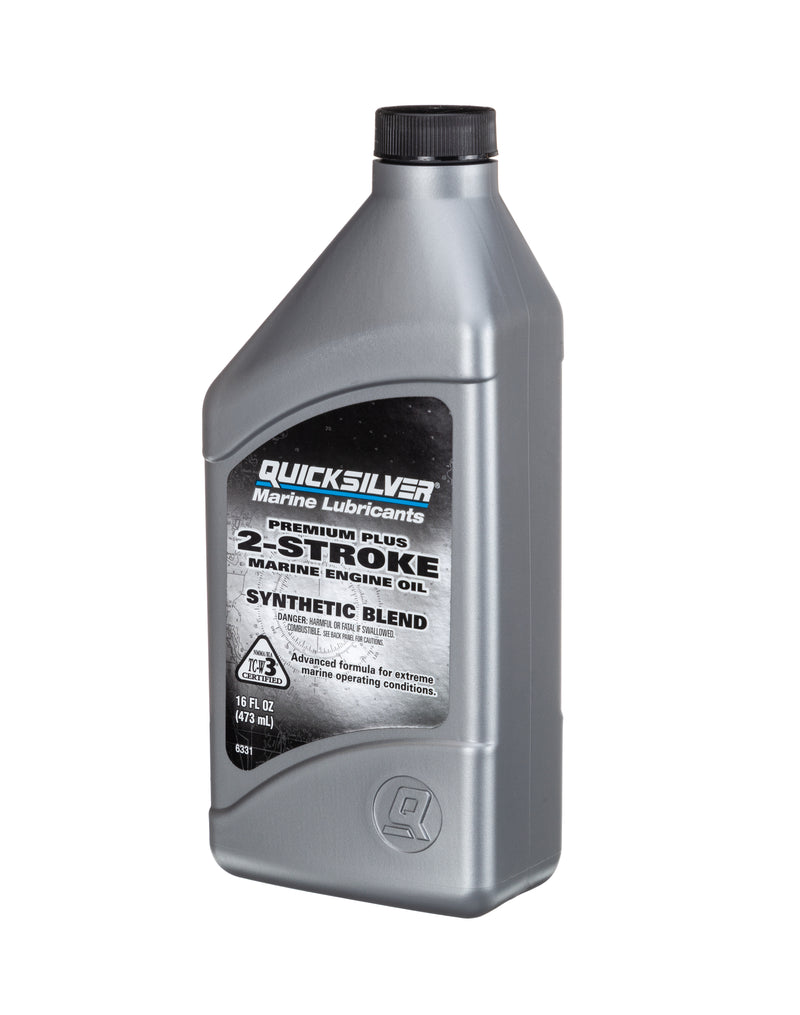 Quicksilver 8M0116447 Advanced Premium Plus TC-W3 2-Cycle Outboard Oil - Synthetic Blend -16 Ounce bottle - 8M0116447