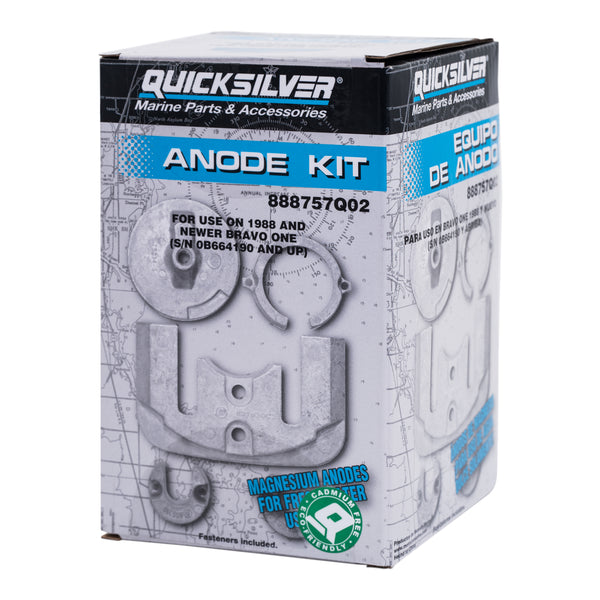 Quicksilver 888757Q02 Magnesium Anode Kit - MerCruiser Bravo One Drives - 888757Q02