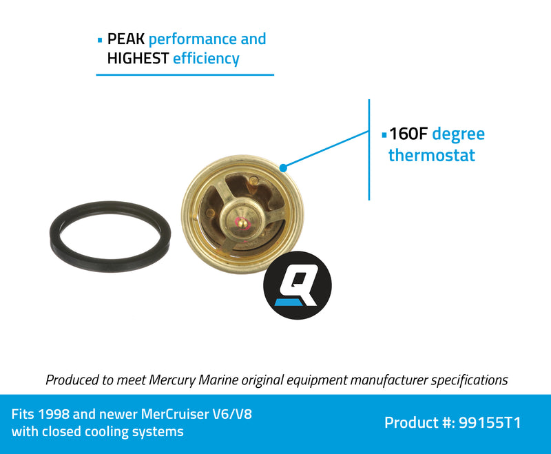 Quicksilver 99155T1 Marine Boat Replacement Thermostat - 99155T1