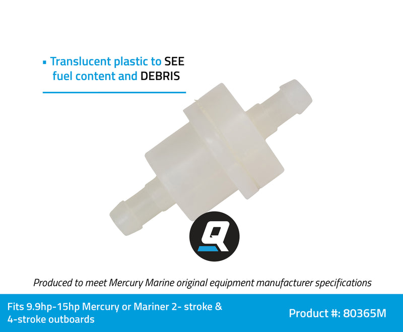 Quicksilver 80365M In-line Fuel Filter - Mercury and Mariner 4-Stroke Outboards - 80365M