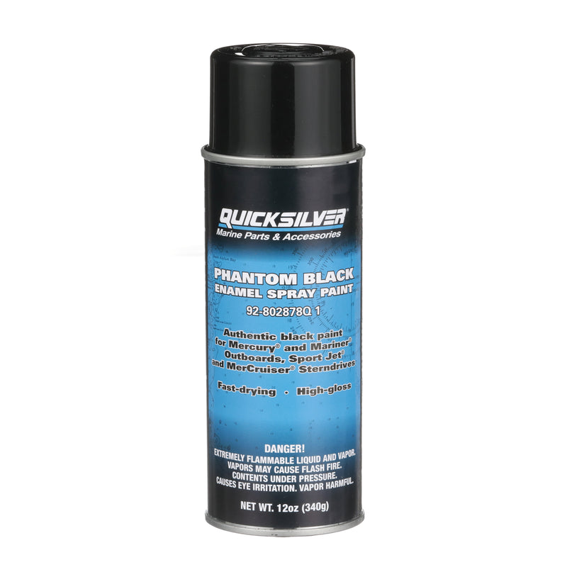 Quicksilver 802878Q1 Phantom Black - Gloss Enamel Spray Paint - 802878Q1