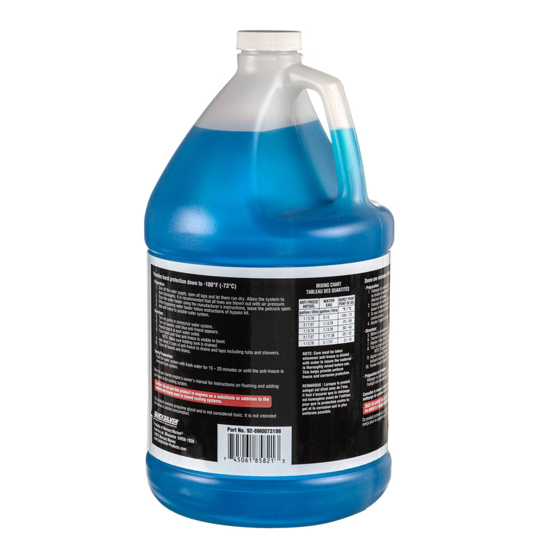 Quicksilver 8M0073198 Water System Anti-Freeze – Burst Protection -100F Degrees – 1 Gallon - 8M0073198