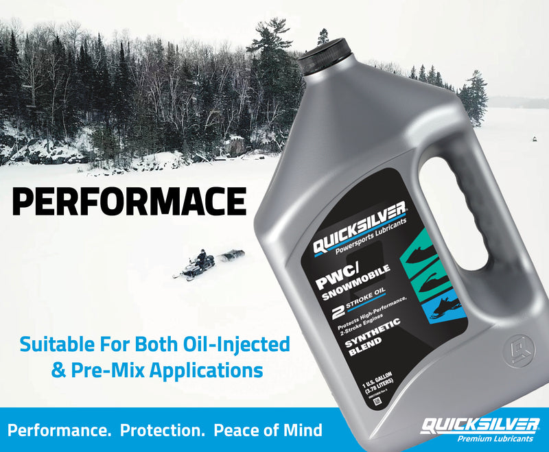 Quicksilver 8M0175743 2-Stroke PWC/Snowmobile Engine Oil – Premium Synthetic Blend – 1 Gallon - 8M0175743