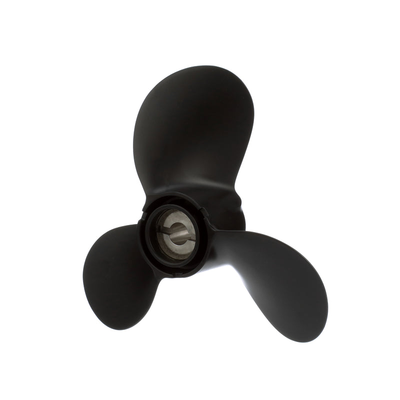 Quicksilver QA3152R Black Diamond 3-Blade Aluminum Propeller - 9.25" diameter x 11" pitch, Right Hand Rotation, 7.5 HP - 28 HP Various Makes/Models w/Pin Drive, Black Finish - QA3152R