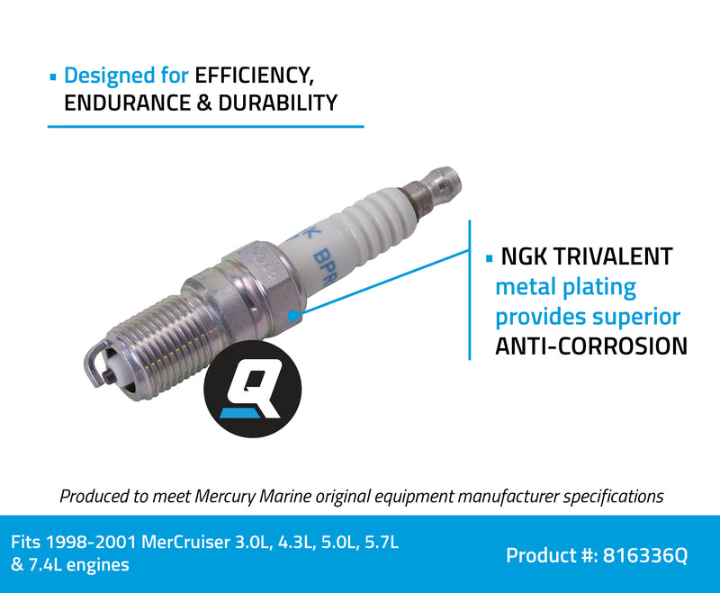 Quicksilver 816336Q NGK BPR6EFS Standard Spark Plug, 1-Pack - 816336Q