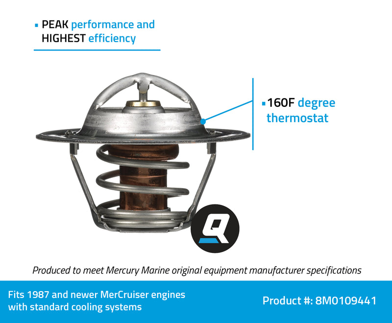 Quicksilver Replacement Thermostat 8M0109441 - For MerCruiser Engines - 8M0109441