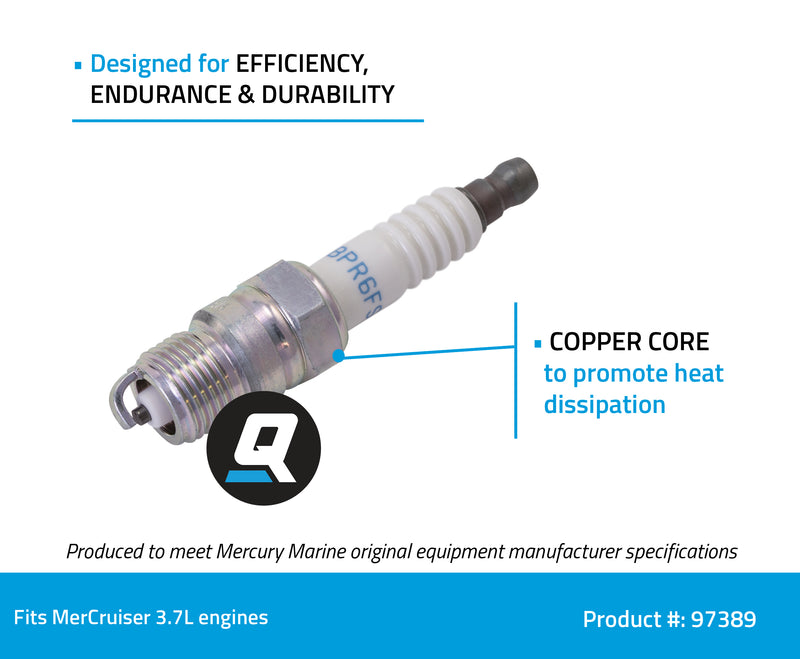 Quicksilver 97389 NGK BPR6FS Standard Spark Plug, 1-Pack - 97389