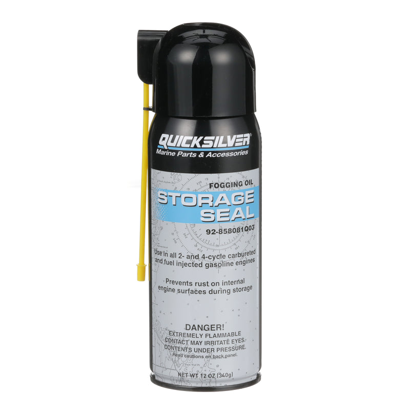 Quicksilver 858081Q03 Storage Seal Engine Fogging Oil, 12oz - For 2-stroke, 4-stroke and Fuel-Injected Gas Engines - 858081Q03