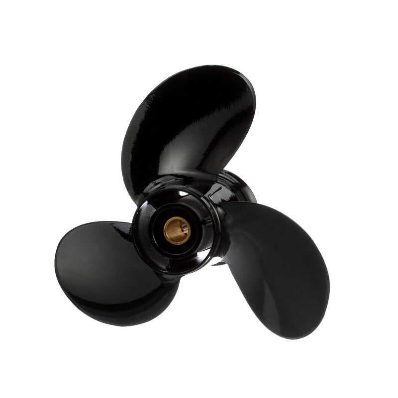 Quicksilver QA2173R Black Diamond 3-Blade Aluminum Propeller - 9.25" diameter x 9" pitch, Right Hand Rotation, 15 HP - 20 HP Mercury FourStroke, 9.9 CT 2005 & Newer, Black Finish - QA2173R