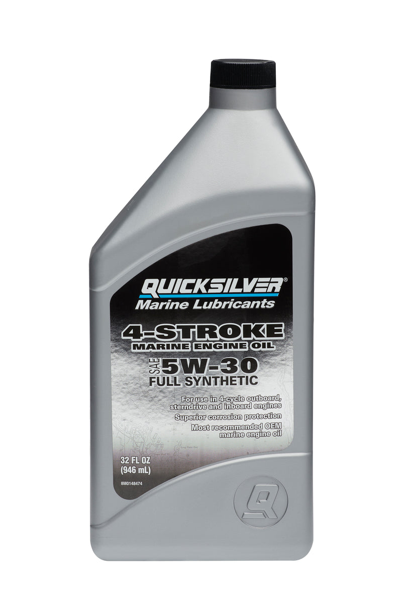 Quicksilver 5W-30 Full Synthetic Marine Engine Oil - 1 Quart - 8M0148474